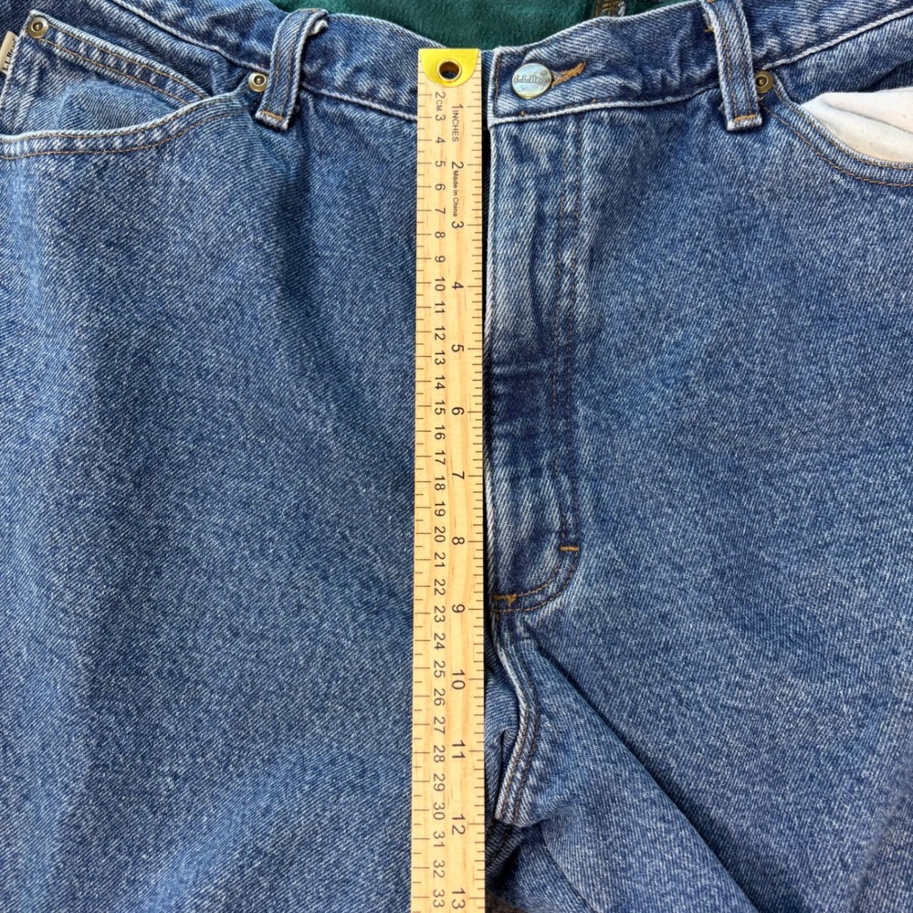 LL Bean Mens Double L Fleece Lined Jeans Denim Relaxed Fit Straight Leg 40x30 - Picture 6 of 10